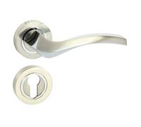 domino ENIGMA-R M6/M9 Poignée de porte PZ - Kit cylindre profilé - Rosace ronde - Poignée de porte pour porte de chambre, porte de cave et porte intérieure - Ferrures de porte en aluminium -