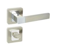 domino ERIS QR M6/M9 Poignée de porte intérieure avec serrure de porte en aluminium chromé/nickel