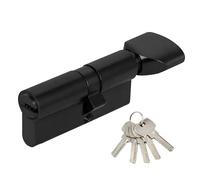 DOMINO HOMER ECOLINE K5 Cylindre de serrure profilé 40/30 G Serrure de porte avec 5 clés Serrure à encastrer Serrure intérieure Plus de 25 000 cycles Noir