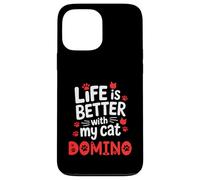 Domino Life is Better with My Cat Domino Coque pour iPhone 13 Pro Max