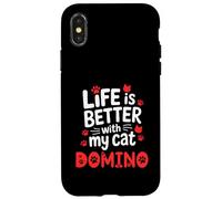 Domino Life is Better with My Cat Domino Coque pour iPhone X/XS