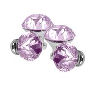Domino Lot de 4 boutons de meuble élégants Crystal A - 30 mm - En chrome et rose - En cristal - Design robuste - Style glamour - Parfait pour les armoires et les commodes
