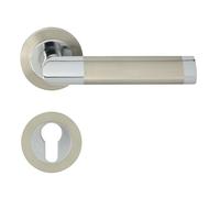 Domino Lot de poignées de porte Jaro-r Eco M6 m9 Nickel Chrome PZ/bureau