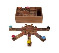 Domino Mexicain Double 12 en Bois - 91 Pieces, 8 Trains, Gare, Coffret