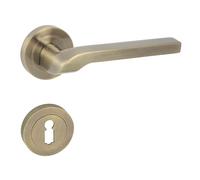 Domino Nemo-R M3 Poignée BB-Buntbart - Rosace Ronde pour Porte de Bureau, Cave et Intérieure - Ferrures en Aluminium - Bronze