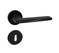 domino ONYKS-R Poignée de porte pour porte de bureau, porte de cave et porte intérieure Garniture de porte en Znal Noir