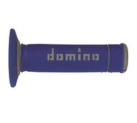 Domino Paire de poignées bicolore bleu/gris modèle Extreme pour moto Off Road Enduro/Cross en matériau bi-composant Longueur : 118 mm Accessoires : 97.5595.04-00