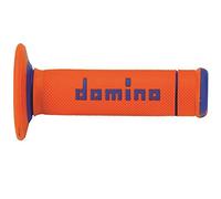 Domino Paire de poignées bicolore orange/bleu modèle Extreme pour moto Off Road Enduro/Cross en matériau bi-composant Longueur : 118 mm Accessoires : 97.5595.04-00