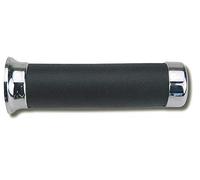 Domino Paire de poignées en caoutchouc noir/chromé pour moto Custom, longueur : 145 mm, accessoires : 97.5595.04-00