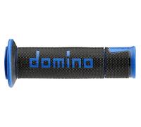 DOMINO Paire de poignées Noir/Bleu Racing Route