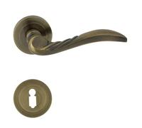 domino PETRA-R M3 Ensemble de poignées de porte pour serrure à clé BB - Rosace ronde - Poignée de porte pour porte de bureau, porte de cave et porte intérieure - Ferrures de porte en aluminium -