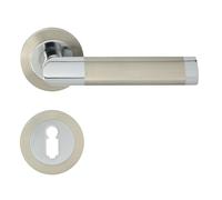 Domino Poignée de porte Jaro-R Eco M6/M9 à garnitures de chrome de nickel BB [à garnitures]