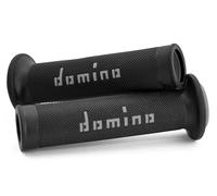 DOMINO - Poignées de Guidon Moto Route A010 Soft Bicolore Noir/Gris