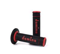 DOMINO - Poignées guidon moto cross Xtrem noir/rouge L120mm