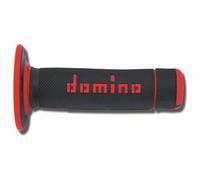Domino Poignées Off Road A020 – Extrémités fermées – Bicolore noir/rouge – Paire
