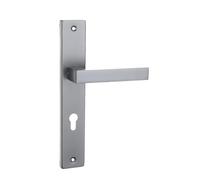 Domino QUBIK M45 Poignée PZ 72 - Cylindre Profilé pour Porte de Chambre, Bureau, Cave et Intérieure - En Forme de L - En Aluminium - Chrome Satiné