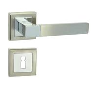 Domino REAL-QR Ensemble de Poignée à Garniture de Serrure BB | Avec Rosaces BB Carrées | Pour Chambre, Bureau, Cave et Intérieur | Ferrures