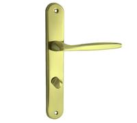 Domino Set de poignées de porte Kit de poignée de porte WC - Ensemble pour porte de salle de bain avec raccords en aluminium doré universelle MIA M1 WC70