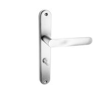 domino Set de poignées de porte Kit de poignée de porte WC - Ensemble pour porte de salle de bain avec raccords en aluminium argenté universelle OVAL M6 WC70