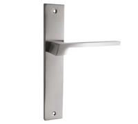 domino Set de poignées de porte sans trou Ensemble de poignées pour porte intérieure de chambre, entrée, couloir - aluminium résistant argenté universelle CANTORO M9 BO