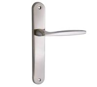 domino Set de poignées de porte sans trou Ensemble de poignées pour porte intérieure de chambre, entrée, couloir - aluminium résistant argenté universelle MIA M9 BO