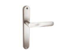domino Set de poignées de porte sans trou Ensemble de poignées pour porte intérieure de chambre, entrée, couloir - aluminium résistant argenté universelle OVAL M9 BO