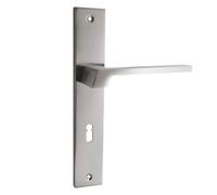 Domino Set de poignées de porte sans trou Ensemble de poignées pour porte intérieure de chambre, entrée, couloir - aluminium résistant argenté universelle CANTORO M9 BB70