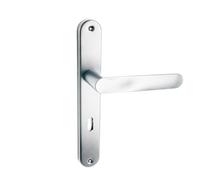 domino Set de poignées de porte sans trou Ensemble de poignées pour porte intérieure de chambre, entrée, couloir - aluminium résistant argenté universelle OVAL M6 BB70