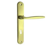 Domino Set de poignées de porte sans trou Ensemble de poignées pour porte intérieure de chambre, entrée, couloir - aluminium résistant doré universelle MIA M1 BO