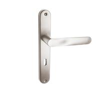 domino Set de poignées de porte sans trou Ensemble de poignées pour porte intérieure de chambre, entrée, couloir - aluminium résistant argenté universelle OVAL M9 BB70