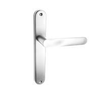 domino Set de poignées de porte sans trou Ensemble de poignées pour porte intérieure de chambre, entrée, couloir - aluminium résistant argenté universelle OVAL M6 BO