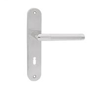 domino SPECTRA INX Poignée de porte 72 mm - Poignée de porte longue - Pour porte de chambre, de cave et porte intérieure - En forme de L - En acier inoxydable argenté