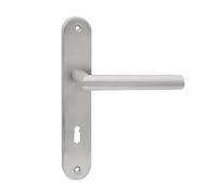 domino Stella Inx Poignée de porte 72 mm - Poignée de porte longue - Pour porte de chambre, de cave et porte intérieure - En forme de L - En acier inoxydable argenté