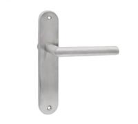 domino Stella Inx Poignée de porte à plaque longue pour porte de chambre, porte de cave et porte intérieure en forme de L en acier inoxydable argenté