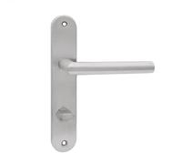 domino Stella Inx Poignée de porte de WC 78 mm - Poignée de porte gauche et droite pour porte de WC/salle de bain - En acier inoxydable argenté