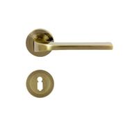 Domino Tipo-R M3 Poignée BB-Buntbart - Rosace Ronde pour Porte de Bureau, Cave et Intérieure - Ferrures en Aluminium - Bronze