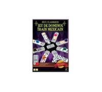 Domino Train Mexicain Double 12 - Coffret bois 91 dominos, gare & 9 locomotives - 2-8 joueurs, dès 7 ans
