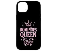 Dominoes Queen Couronne Rose et Carreaux Graphiques Mignons Coque pour iPhone 14 Plus