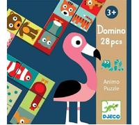 Dominos Animo-Puzzle - DJECO - Jeu éducatif pour enfants de 3 ans - 28 pièces en carton robuste