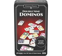 Dominos Double 9-Jeu De Société Classique Familial Pour Enfants Dès 5 Ans-55 Dominos ¿Numérotés¿ De 0 À 9-Réflexion Et Association-1 À 8 Joueurs-Jeu De Dominos Voyage Boîte Métal