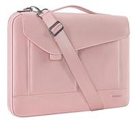 DOMISO 14 Pouces Sacoche pour Ordinateur Portable Résistant à l'Eau Mallette d'Affaires Sac à Epaule pour Lenovo Chromebook S330/Flex 4/Thinkpad L480 E480 T480s/HP ProBook 640 G4/Dell,Rose