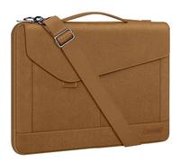 DOMISO 15-15,6 Pouces Sacoche pour Ordinateur Portable Résistant à l'Eau Sac Epaule pour ThinkPad L580/16 MacBook Pro/IdeaPad 320/Dell XPS 15/HP Envy x360/ASUS ROG Zephyrus/Acer Chromebook,Marron