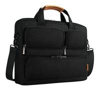 DOMISO 17 Pouces Sacoche pour Ordinateur Portable de Type Business Sac à Bandoulière Imperméable avec Protection contre les Chocs pour HP ProBook, Dell, Acer, MSI, Noir