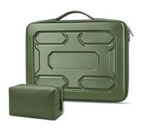 DOMISO Housse rigide pour ordinateur portable de 14 à 14,5", imperméable et résistante aux chocs avec poignée et poche de rangement, compatible avec MacBook, HP, Dell, vert