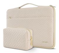 DOMISO Pochette MacBook Pro 16 pouces M4/M3/M2/M1 Pro/Max,Imperméable Sacoche de Protection PC Ordi Sacs et Housse Ordinateur 15.6 pouces pour DEll HP ASUS Dell XPS Laptop,Beige