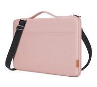 DOMISO Pochette MacBook Pro 16 Pouces M4/M3/M2/M1 Pro/Max,Sacoche de Protection PC Ordi Sacs et Housse Ordinateur 15.6 Pouces pour Dell HP ASUS Dell XPS,avec Une Poignée et Une Bandoulière,Rose