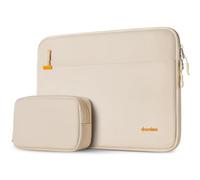DOMISO Pochette Ordinateur,Housse Mac Book Pro 14 M4 M3 M2 Pro/Max,13 Pouces HP Dell Acer ASUS,Sacs et Housses pour Ordinateur Portable,Sacoche PC Portable avec Pochette pour Accessoires,Beige