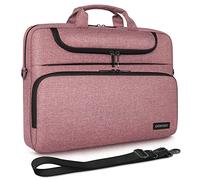 DOMISO Sacoche Ordinateur 14 Pouces Imperméable Pochette PC Portable Sac à Bandoulière Femme pour 14" Acer Aspire 1 Swift 3 / HP Stream 14 Pavilion 14 / Lenovo IdeaPad/Asus, Rose＋Noir