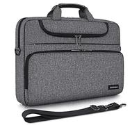 DOMISO Sacoche Ordinateur 14 Pouces Résistant à l'Eau Pochette PC Portable Sac à Bandoulière Homme pour 14" Acer Aspire 1 Swift 3 / HP Stream 14 Pavilion 14 / Lenovo IdeaPad/Asus, Gris＋Noir