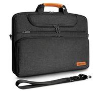 DOMISO Sacoche Ordinateur 17 Pouces Imperméable Pochette PC Portable Sac à Bandoulière Homme Business pour 17-17.3" Notebook/Dell/Lenovo/Acer/HP/MSI/ASUS, Noir 2